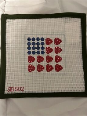 Flag Cake Square Needlepoint Canvas